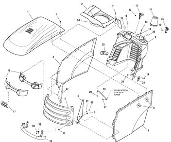 Part Location Diagram of 1737054DYP Briggs and Stratton Grille
